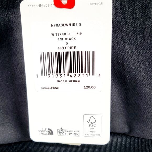 The North Face Black Tekno Full Zip Hood Lined Squaw Valley Employee Jacket Sz S - Picture 9 of 12